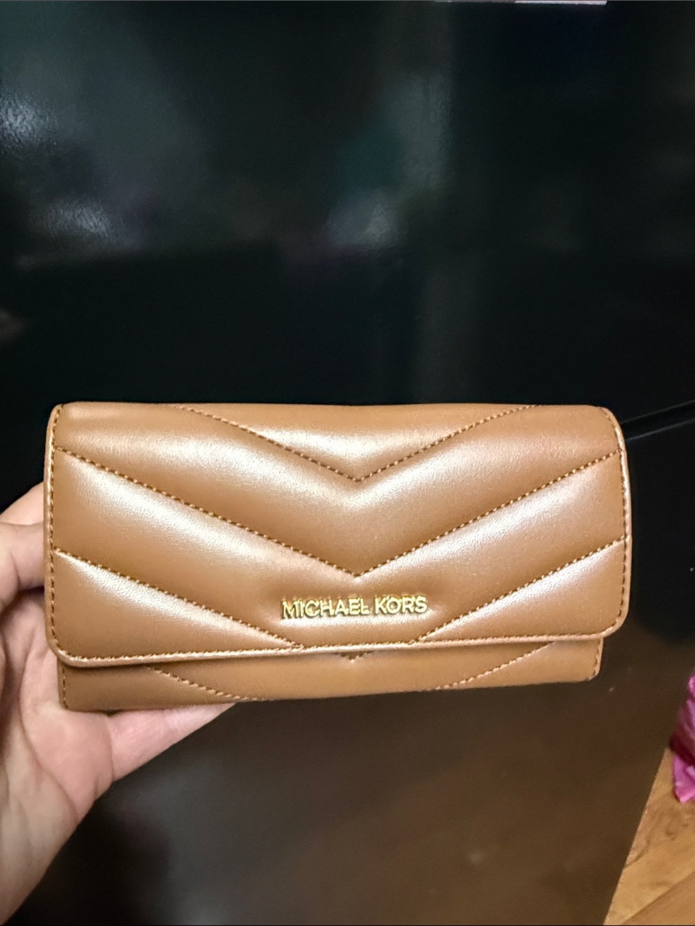Michael Kors Quilted Chevron Continental Wallet